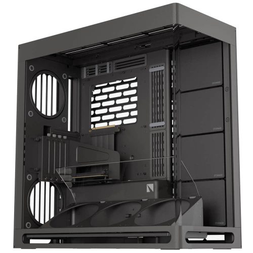 HAVN HS 420 VGPU Edition E-ATX miditoronx számítógépház, PCIe 5.0 riser, panoráma üveg, fekete