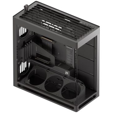   HAVN HS 420 VGPU Edition E-ATX miditoronx számítógépház, PCIe 5.0 riser, panoráma üveg, fekete