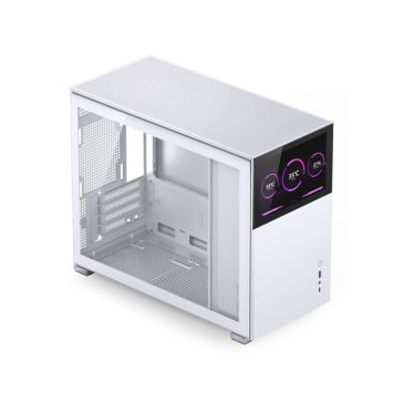   Számítógépház Jonsbo D31 KIJELZŐS mATX, Edzett üveg Fehér, 8" display