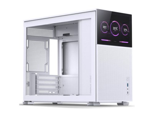 Számítógépház Jonsbo D31 MESH KIJELZŐS mATX, Edzett üveg Fehér