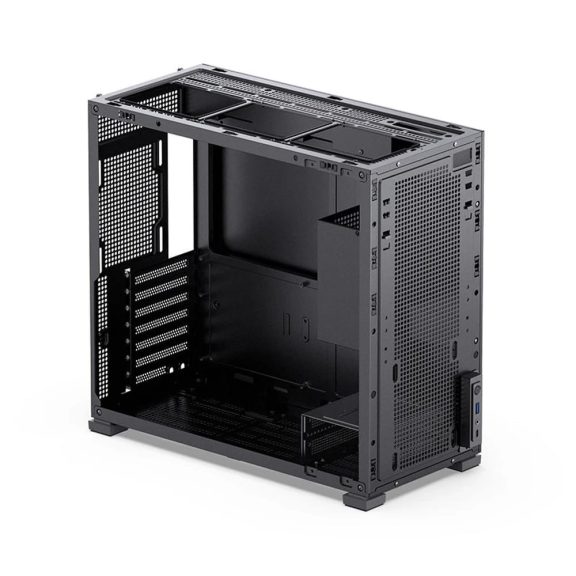 Jonsbo D41 STD SCREEN Black ATX miditorny számítógépház, 8" TFT kijelző, edzett üveg, fekete