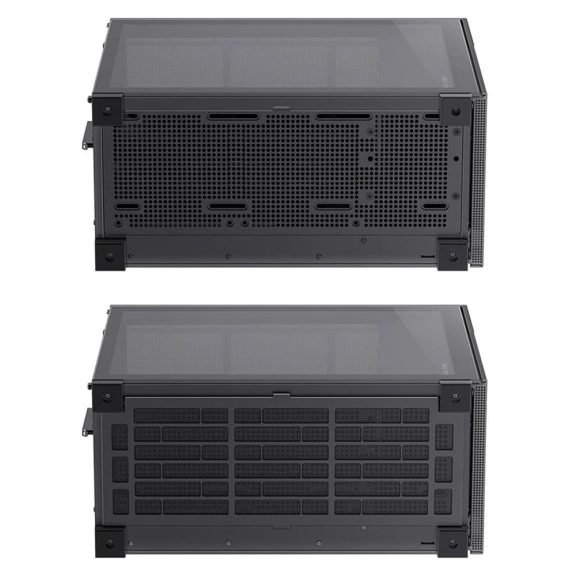 Jonsbo D41 STD SCREEN Black ATX miditorny számítógépház, 8" TFT kijelző, edzett üveg, fekete