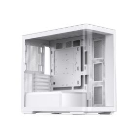   Számítógépház Jonsbo D300, 270fokos edzett üveg, fehér