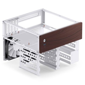   Jonsbo N4 NAS ház, 8 meghajtóhely, M-ATX, USB 3.2 Gen 2 Type-C, fehér