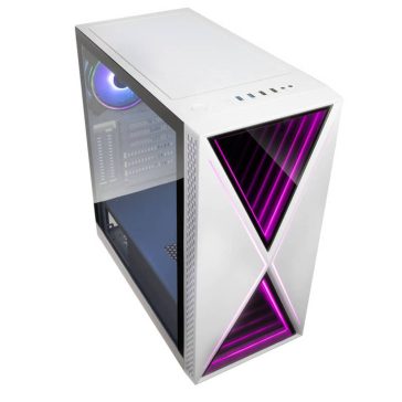   Kolink Void X ARGB miditorony számítógépház, Infinity Mirror ARGB előlap, fehér