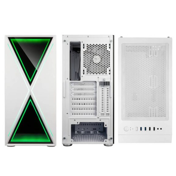 Kolink Void X ARGB miditorony számítógépház, Infinity Mirror ARGB előlap, fehér