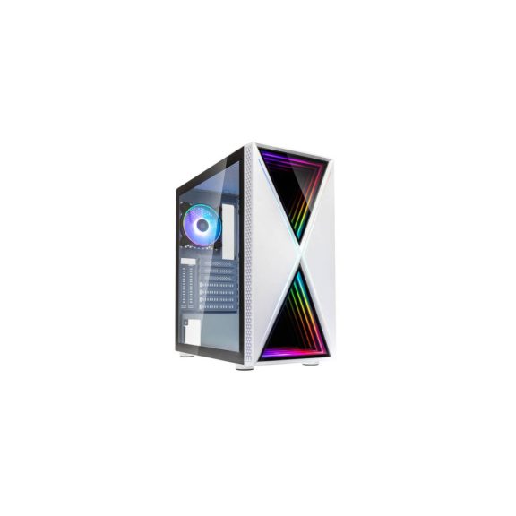 Kolink Void X ARGB miditorony számítógépház, Infinity Mirror ARGB előlap, fehér