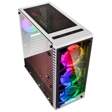   Kolink Observatory White E-ATX miditorony számítógépház, edzett üveg, fehér