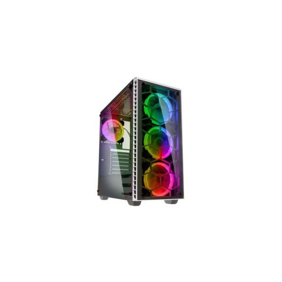 Kolink Observatory White E-ATX miditorony számítógépház, edzett üveg, fehér