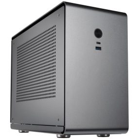 Kolink ROCKET V2 titánszürke Mini-ITX SFF számítógépház csiszolt alumínium kivitelben, USB 3.2 Type-C porttal.