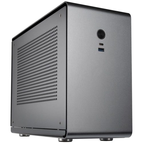 Kolink ROCKET V2 titánszürke Mini-ITX SFF számítógépház csiszolt alumínium kivitelben, USB 3.2 Type-C porttal.