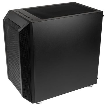Kolink Citadel Mesh RGB fekete micro-ATX ház teljes mesh előlappal és zsanéros edzett üveg oldallappal.