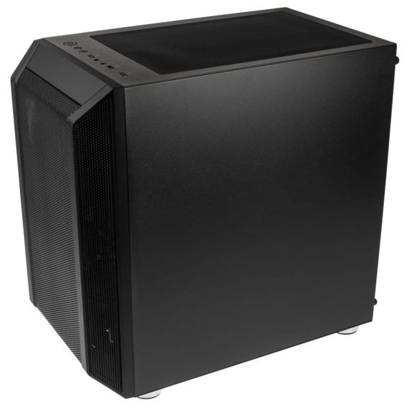 Kolink Citadel Mesh RGB fekete micro-ATX ház teljes mesh előlappal és zsanéros edzett üveg oldallappal.