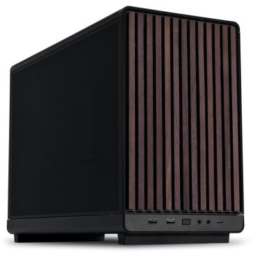   Lian Li DAN Cases A3-mATX Wood Edition microATX MFF számítógépház, fa előlap, fekete