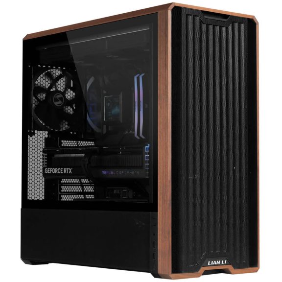 Lian Li Lancool 217X prémium mid torony számítógépház fa előlapos fekete kivitelben