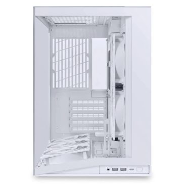   Lian Li O11 Dynamic Mini V2 Flow ATX miditorony számítógépház, 5 ventilátor, oszlop nélküli üveg, fehér