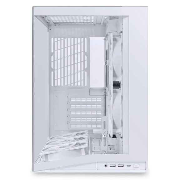 Lian Li O11 Dynamic Mini V2 Flow ATX miditorony számítógépház, 5 ventilátor, oszlop nélküli üveg, fehér