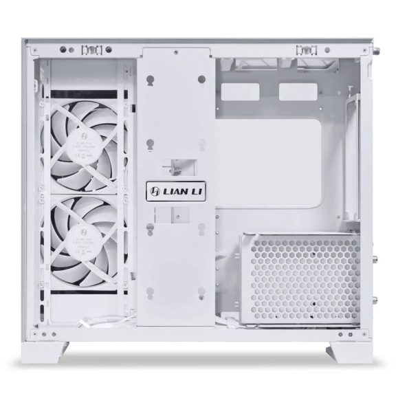 Lian Li O11 Dynamic Mini V2 Flow ATX miditorony számítógépház, 5 ventilátor, oszlop nélküli üveg, fehér