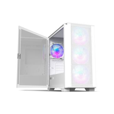   Számítógépház Montech AIR 100 ARGB mATX Fehér Edzett üveg