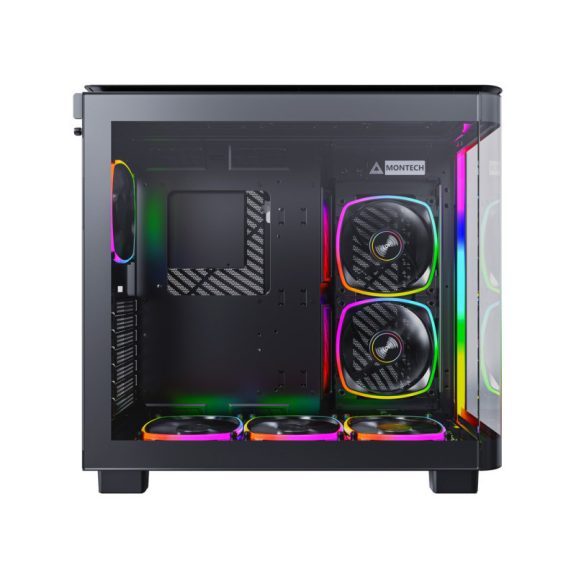 Számítógépház Montech KING 95 PRO Midi torony, ARGB, edzett üveg, fekete