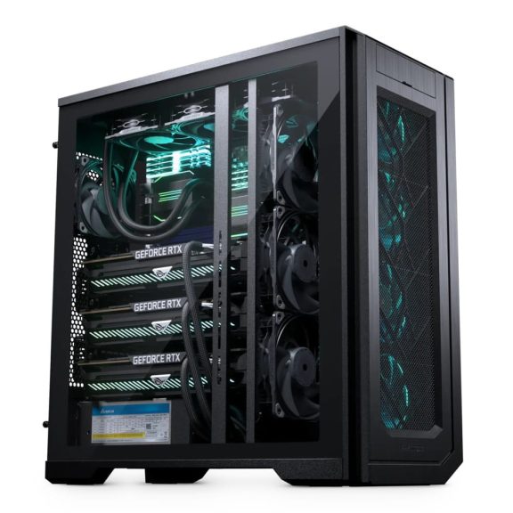 Phanteks Enthoo Pro II satin black full tower ház edzett üveg oldallappal és szerver-szintű bővíthetőséggel.