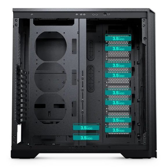 Phanteks Enthoo Pro II satin black full tower ház edzett üveg oldallappal és szerver-szintű bővíthetőséggel.