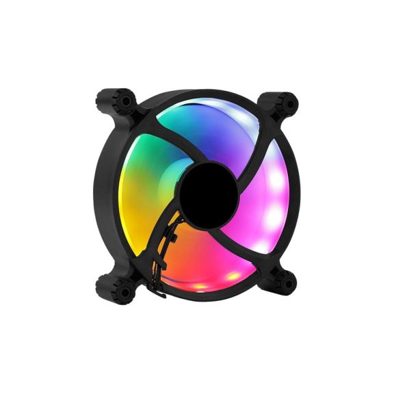 Aerocool Spectro 12 FRGB házhűtő ventilátor, FRGB, Molex, áttetsző lapátok, fekete