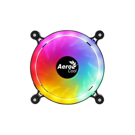 Aerocool Spectro 12 FRGB házhűtő ventilátor, FRGB, Molex, áttetsző lapátok, fekete