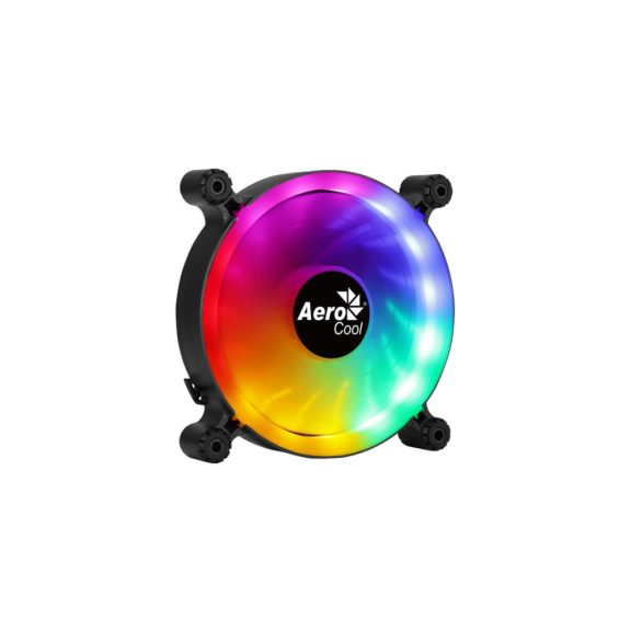 Aerocool Spectro 12 FRGB házhűtő ventilátor, FRGB, Molex, áttetsző lapátok, fekete