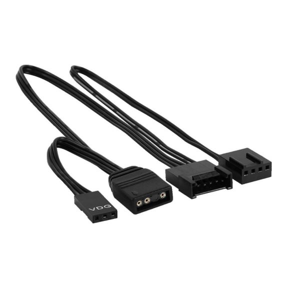 Aerocool Duo 12 Pro házhűtő ventilátor szett, ARGB, 3 db, dupla LED gyűrű, H66F hub, fekete