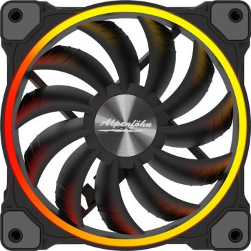   Alpenföhn Wing Boost 3 RGB házhűtő ventilátor szett, ARGB, PWM, 3 db, dupla fénygyűrű, fekete