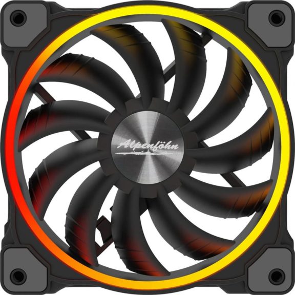 Alpenföhn Wing Boost 3 RGB házhűtő ventilátor szett, ARGB, PWM, 3 db, dupla fénygyűrű, fekete