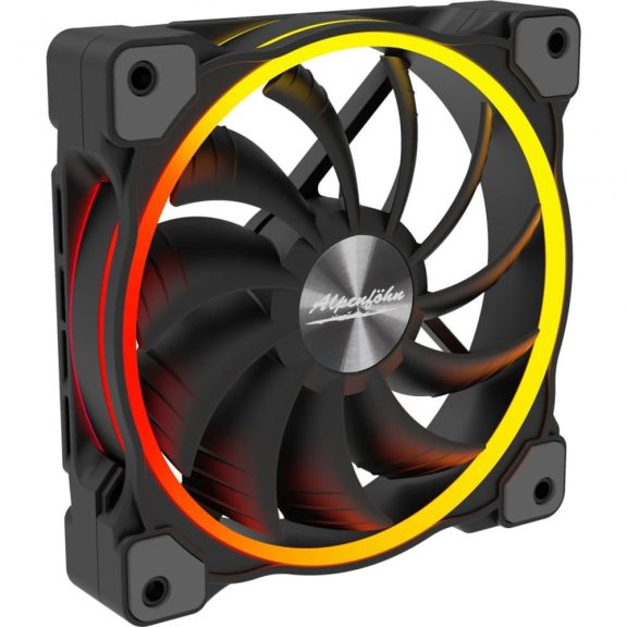 Alpenföhn Wing Boost 3 RGB házhűtő ventilátor szett, ARGB, PWM, 3 db, dupla fénygyűrű, fekete