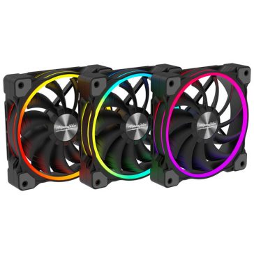   Alpenföhn Wing Boost 3 ARGB High Speed házhűtő ventilátor szett, ARGB, PWM, 3 db, fekete