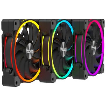   Alpenföhn Wing Boost 3 ARGB High Speed házhűtő ventilátor szett, ARGB, PWM, 3 db, fekete