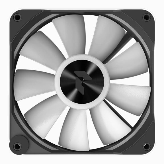 APNX FP2-120 fehér ARGB PWM ventilátor acél kerettel és reverse flow lapáttal