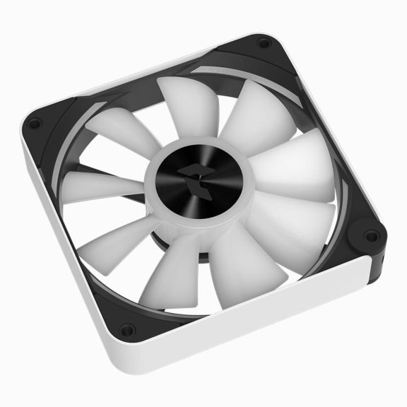 APNX FP2-120 fehér ARGB PWM ventilátor acél kerettel és reverse flow lapáttal