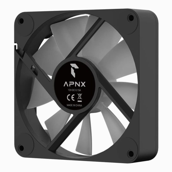 APNX FP1-Q ventilátor, 120mm, PWM, ARGB, csendes működés, fekete