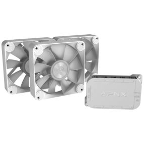   Apnx FP1-R 120 PWM ARGB házhűtő ventilátor szett, fordított légáramlás, PWM, ARGB, 3 db, fehér
