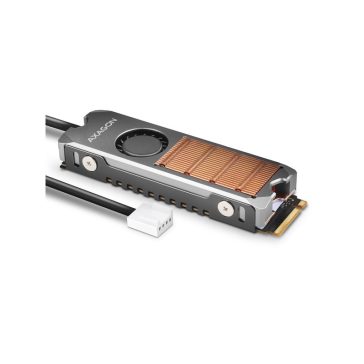   AXAGON CLR-M2FAN aktív hűtő - M.2 SSD, 80mm SSD, réz test, szilikon hővezető padok, magasság:13mm