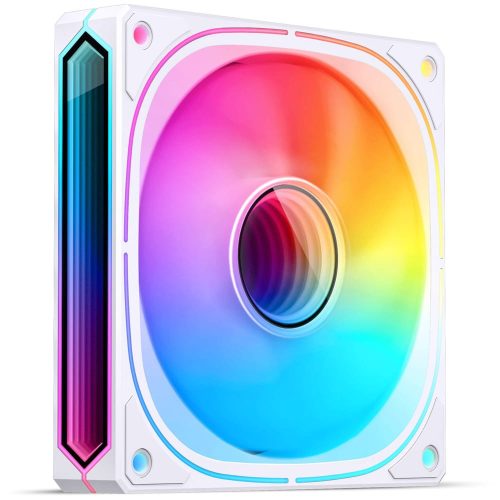 Jonsbo FR-505 ventilátor, 120mm, fordított légáramlás, PWM, ARGB, Infinity Mirror effekt, fehér
