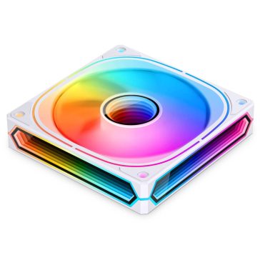   Jonsbo FR-505 ventilátor, 120mm, fordított légáramlás, PWM, ARGB, Infinity Mirror effekt, fehér