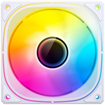   Jonsbo FR-505 ventilátor, 120mm, fordított légáramlás, PWM, ARGB, Infinity Mirror effekt, fehér