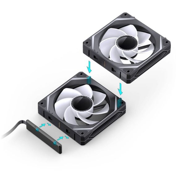 Jonsbo ZL-120BR 3db-os ventilátor szett, fordított légáramlás, PWM, ARGB, fekete