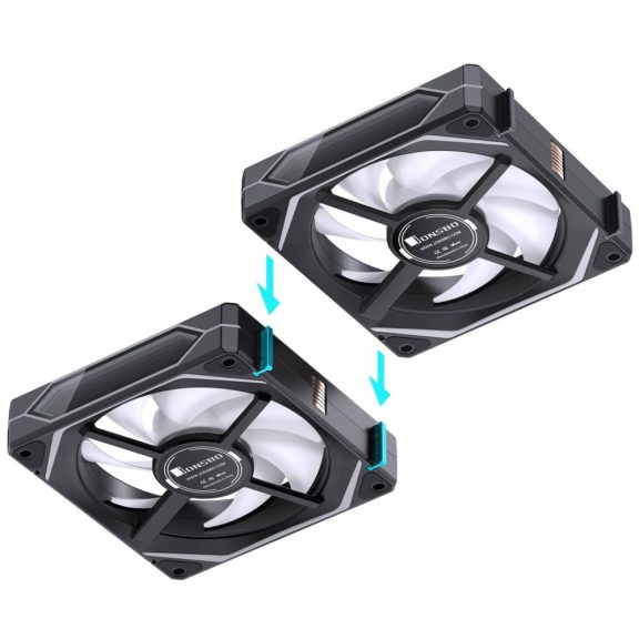 Jonsbo ZL-120BR 3db-os ventilátor szett, fordított légáramlás, PWM, ARGB, fekete
