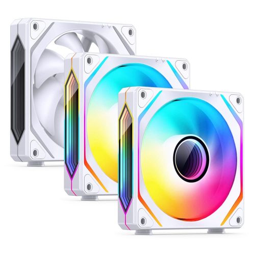 Jonsbo ZL-120W 3db-os ventilátor szett, PWM, ARGB, daisy-chain, fehér