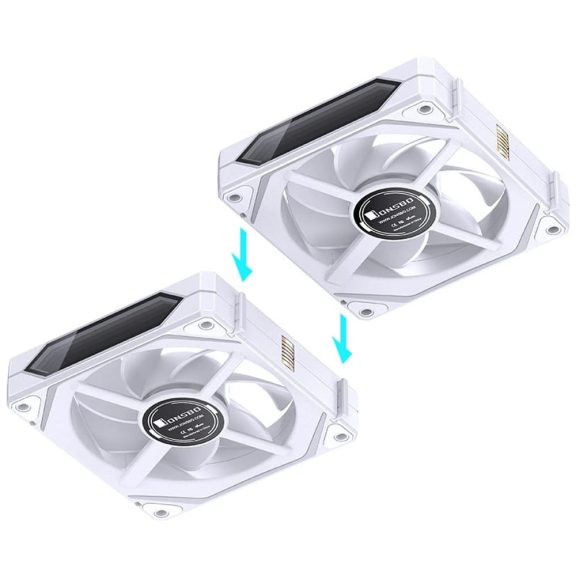 Jonsbo ZL-120W 3db-os ventilátor szett, PWM, ARGB, daisy-chain, fehér