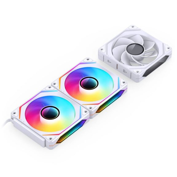 Jonsbo ZL-120WR 3db-os ventilátor szett, fordított légáramlás, PWM, ARGB, fehér