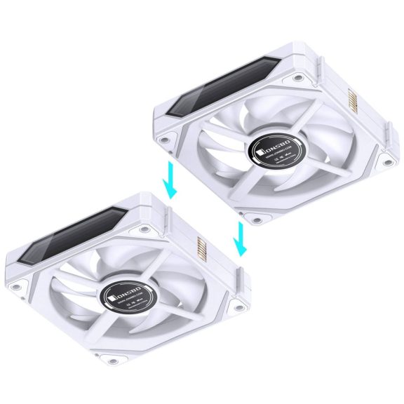 Jonsbo ZL-120WR 3db-os ventilátor szett, fordított légáramlás, PWM, ARGB, fehér