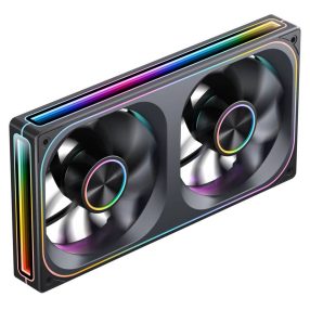   Jonsbo ZA-240 ventilátor, 240mm, fordított légáramlás, PWM, ARGB, infinity mirror effekt, fekete